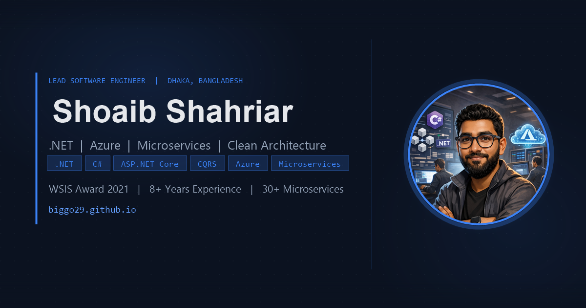 Shoaib Shahriar | Lead Software Engineer | Backend APIs | .NET
